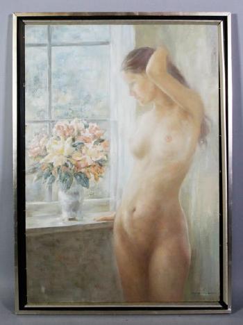 Nude by a window by 
																			 Yu Ping