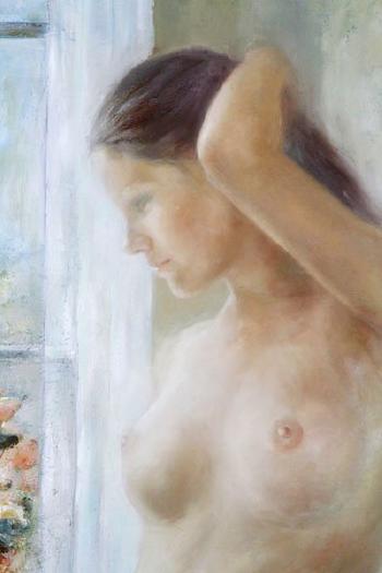 Nude by a window by 
																			 Yu Ping