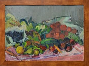 Still life of fruits on a table by 
																			Juzefa Katiliute