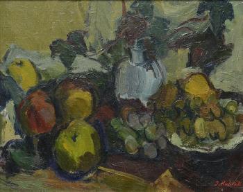 Still life with fruit and pitcher by 
																			Juzefa Katiliute