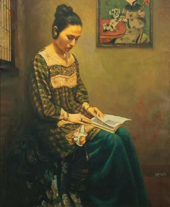 Femme à la lecture by 
																	 Wang Jun Ying