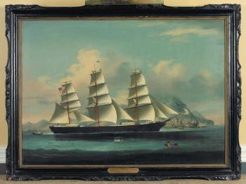 The American Clipper Ship 'Agnes' off Hong Kong by 
																	 Lai Sung