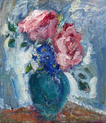 Still life of flowers in a vase by 
																	Florence Engelbach