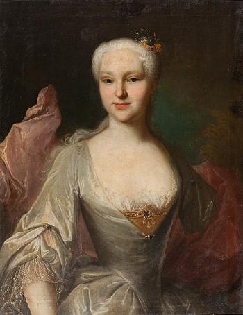 Bildnis einer Dame mit Blumen im Haar by 
																	Johann Rudolf Daelliker