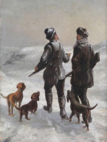 Hunters in the snow by 
																	Viktor Zeppenfeld