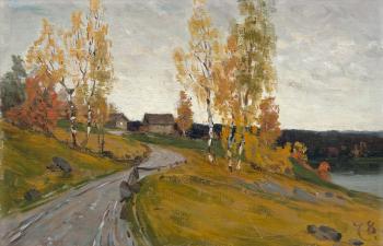 Autumn birches by 
																			Fanny Maria Churberg