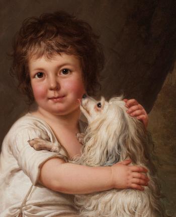 Porträtt av den unge Henri Bertholet-Campan (1784-1821) med hunden Aline by 
																			Adolf Ulrik Wertmuller