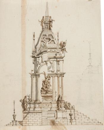 Ansicht eines Monuments zum Ruhme eines Fürsten by 
																	Giuseppe Jarmorini