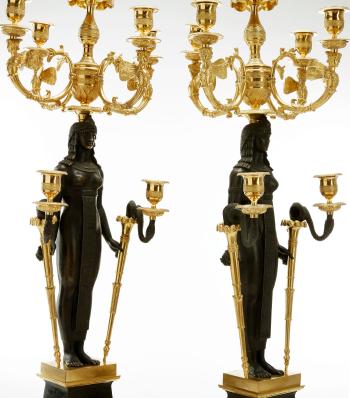 A pair of very fine candelabras by 
																			Charles Percier