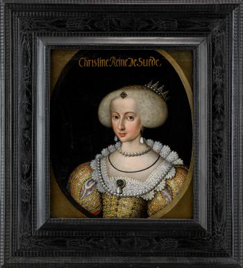 Porträtt av drottning Kristina - bröstbild by 
																			Jakob Elbfas