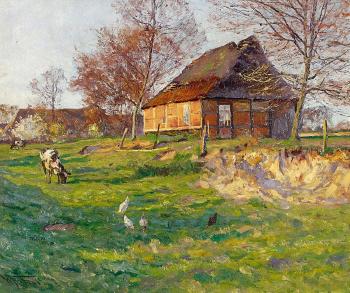 Gehöfte umgeben von Weiden by 
																	Wilhelm Fritzel