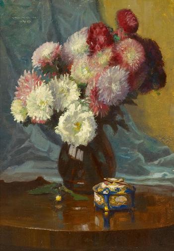Blumenstrauss in Vase by 
																	Georg Valka