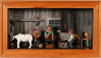 Village smithy diorama by 
																			Unto Jarvi