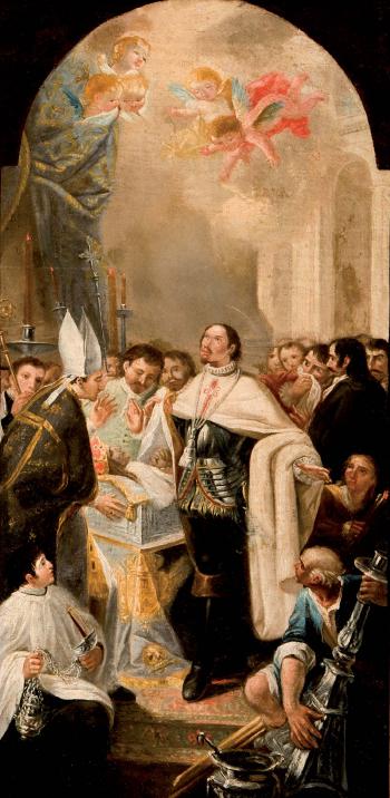 San Francisco de Borja ante el cadaver de la emperatriz Isabel by 
																	Mariano Salvador de Maella