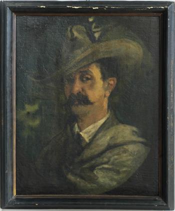 Ritratto di uomo con cappello by 
																	Emilio Magistretti
