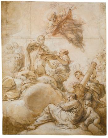 Allegory Of The Elevation Of Cardinal Deacon Oddone Colonna To The Papal Chair As Pope Martin V by 
																	Benedetto Luti
