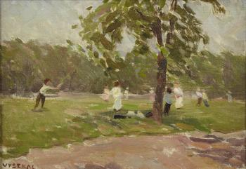 Children playing by 
																	Edouard Antonin Vysekal