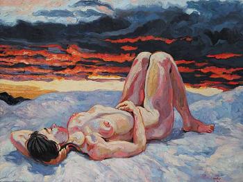 Untitled - Model in Sunset by 
																	Halin de Repentigny