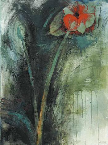Untitled - Red Flower by 
																	Jan Kabatoff