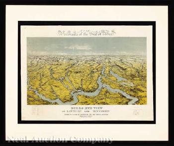 Panorama Of The Seat Of War, Birds Eye View Of Kentucky And Tennessee Showing Cairo And Part Of The Southern States by 
																	John Bachmann
