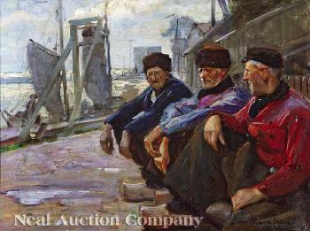 Dockworkers on a North Sea Wharf by 
																	Ivar Kamke