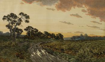 Landscape With Figure On A Road by 
																	Henri Tebbitt