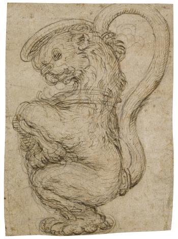 Design For a Decorative Vase In The Shape Of a Lion by 
																	Lattanzio Gambara