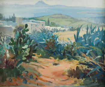 Paysage aux cactus by 
																	Andre Gustave Jouault