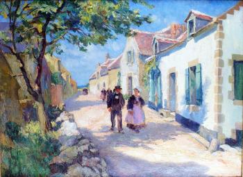 Rue de village breton by 
																	Albert Fernand-Renault