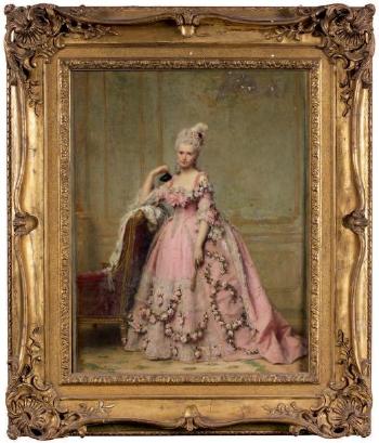 Portrait de Marie de Luppé (1834-1907), marquise de Pomereu d'Aligre en tenue de bal by 
																	Charles Francois Jalabert
