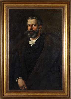 Portrait eines Herrn mit Nerzschal by 
																	Wilhelm Friedenberg