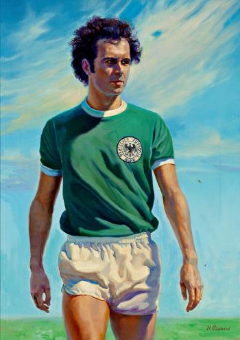 Portrait des jungen Franz Beckenbauer im Fußballtrikot by 
																	Nikita Fedosov