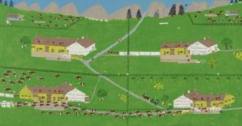 Vier Bauernhöfe by 
																	Fritz Frischknecht