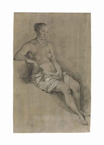 A seated female nude by 
																	Adriaen van de Velde