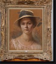 Portrait de jeune fille au chapeau by 
																	Marguerite Putsage