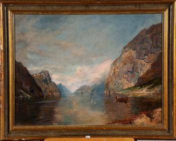 Ballade en barque sur un fjord en Norvège by 
																	Max Usadel