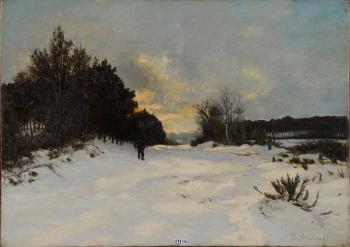 Paysage animé sous la neige by 
																	Florimond van Caillie