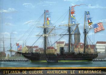 Steamer de guerre américain devant un port by 
																	Ch Vanleke
