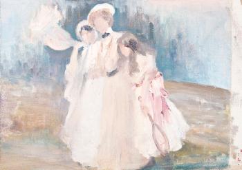 Études de personnages pour Le bal blanc, Les odes d'Anacréon by 
																	Joseph Avy