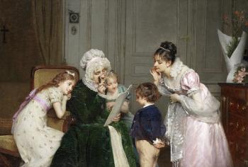 His first school report by 
																	Louis Emile Adan