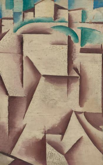 Cubist Landscape - Recto; Contemplation - Verso by 
																			Josef Capek