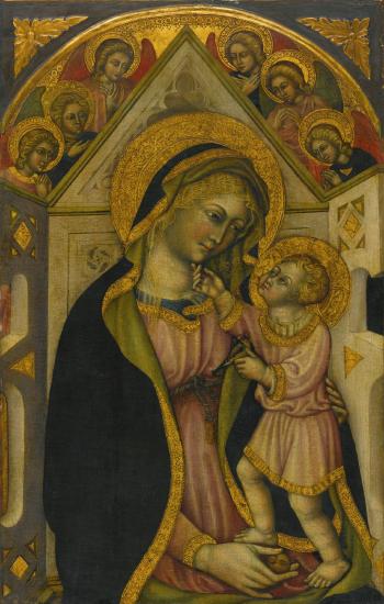 The Madonna And Child Enthroned With Adoring Angels by 
																	 Priamo di Pietro