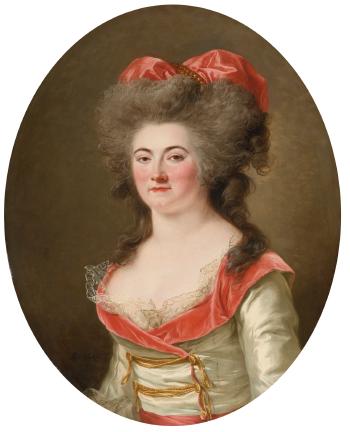 Portrait Of a Lady, Half Length, Wearing a Pink Dress by 
																	Adelaide Labille-Guiard