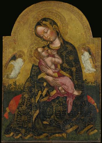 The Madonna Of Humility Flanked By Two Angels by 
																	 Zanino di Pietro
