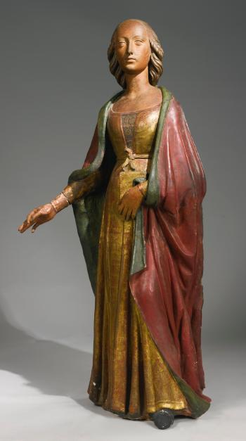 Figure of Mary Magdalene by 
																			 Agnolo di Polo
