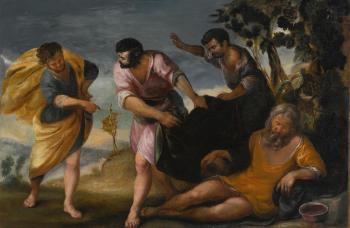 Moses Striking The Rock And The Drunkenness Of Noah: a Pair by 
																			Juan Antonio de Frias y Escalanti