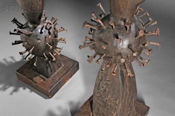 Two Figural Totems by 
																			Armando Ortega Orozco