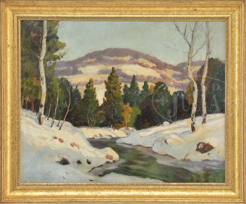 Winter landscape with distant hills by 
																	Aldro Thompson Hibbard