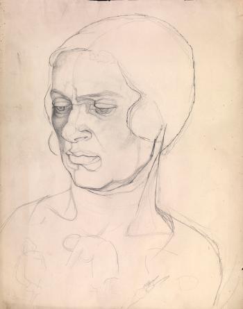 Portrait of the Artist's Sister Alexandra by 
																	Sofia Saklikovskaya