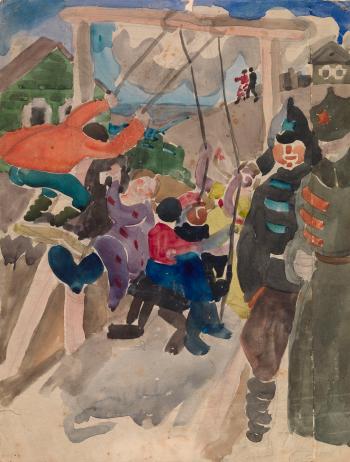 On the Swings, Irkutsk in 1918 by 
																	Alexandra Yakobson